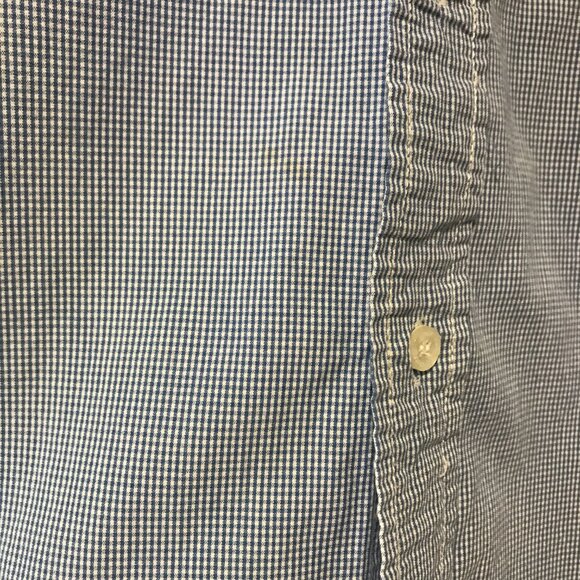Paper Denim & Cloth 100% Cotton Checkered Collared Button Down Blue Men's Large - Picture 8 of 9